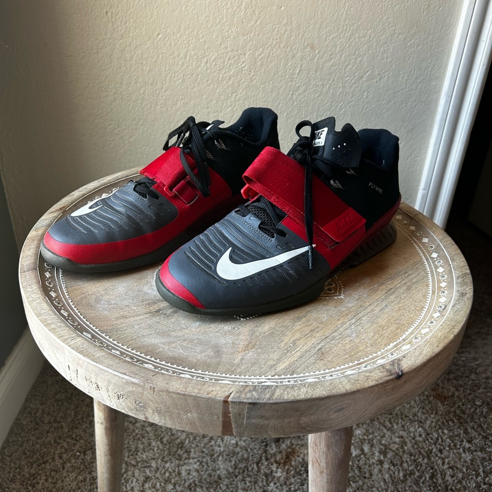 Nike Romaleos 3 Men's Weightlifting Shoes Black Red Gray White - Picture 7 of 7